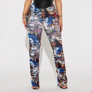 Faith In You Stacked Pant - Multi Color NWOT